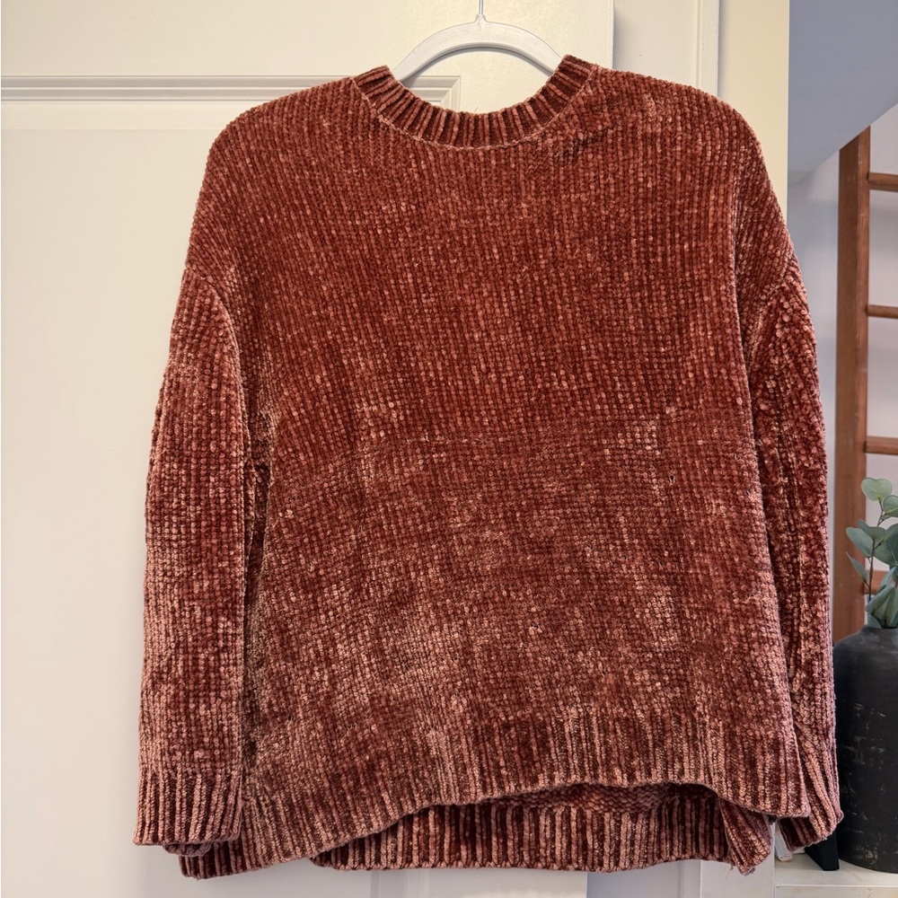 Pull&Bear Chenille Sweater - Rich Rust